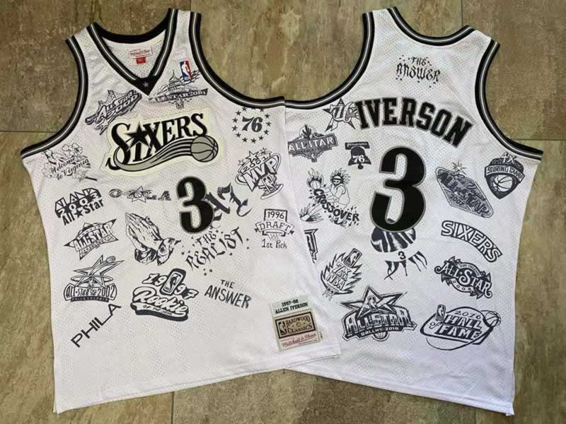 76ers 3 Allen Iverson White 1997-98 Hardwood Classics Jersey Mixiu,We sell and wholesale 76ers 3 Allen Iverson White 1997-98 Hardwood Classics Jersey Mixiu on line form chian!